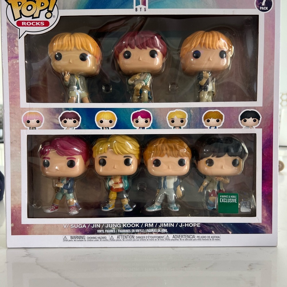 Funko Pop Rocks BTS Vinyl Figure 7 Pack Barnes & Noble Exclusive